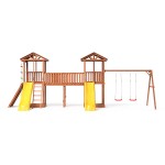 Детская площадка Можга Спортивный городок 6 с качелями и широким скалодромом СГ6-Р912-Р923