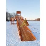 Зимняя деревянная горка "IgraGrad Snow Fox 12 м" с двумя скатами (две лестницы)